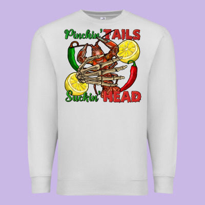 Pinchin' Tails Suckin' Head Crawfish Premium Sweatshirt Designed By Fadigitalartstudio