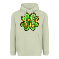Matcha St. Patrick's Lucky babe Heavyweight Hoodie - OliviaCreatesArt