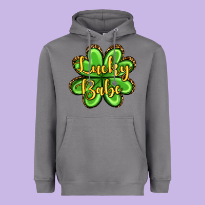 St. Patrick's Lucky Babe Heavyweight Hoodie Designed By Oliviacreatesart