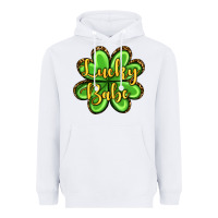 White St. Patrick's Lucky babe Heavyweight Hoodie - OliviaCreatesArt