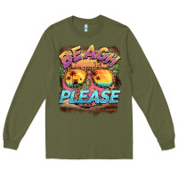 Army Green becach please Long Sleeve Tee - BarkalooDesign