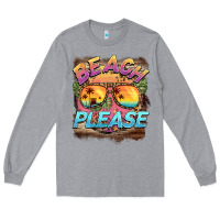 Heather Grey becach please Long Sleeve Tee - BarkalooDesign