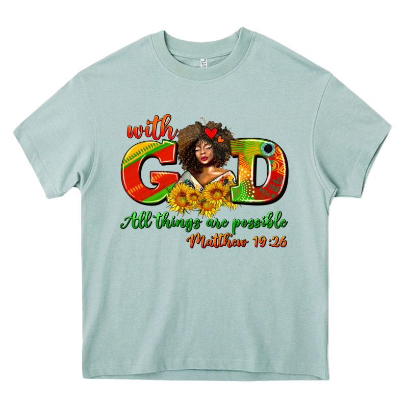 With God All Things Are Possible Juneteenth Heavy Core Tee by AdoDesignShop | Teevron