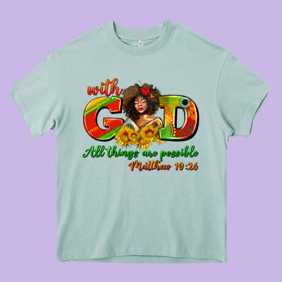 With God All Things Are Possible Juneteenth Heavy Core Tee Designed By Adodesignshop