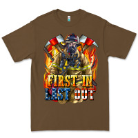 Cacao First In last Out American Firefighter Premium Tee - LillyAllenDesigns