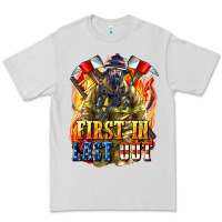 Dove Grey First In last Out American Firefighter Premium Tee - LillyAllenDesigns