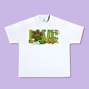 St. Patrick's Day Love Dog Paw Urban Heavy Tee Designed By Bundleandbundleshop
