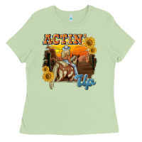 Matcha actinup with cowgirl Ladies Tee - NancyCooperArtShop
