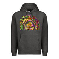 Charcoal Heather mardi gras rainbow Premium Hoodie - OliviaCreatesArt