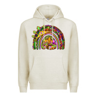 Oatmeal Heather mardi gras rainbow Premium Hoodie - OliviaCreatesArt