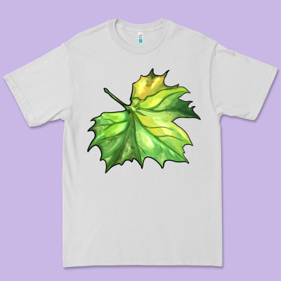 Green Leaf Premium Tee Designed By Barkaloodesign