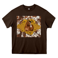 Chocolate Brown horse Heavy Core Tee - BarkalooDesign