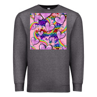 Charcoal Heather pride heart seamless pattern Premium Sweatshirt - FaDigitalArtStudio