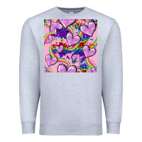 Heather Grey pride heart seamless pattern Premium Sweatshirt - FaDigitalArtStudio