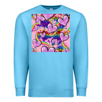 Ocean Blue pride heart seamless pattern Premium Sweatshirt - FaDigitalArtStudio