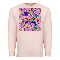 Pale Pink pride heart seamless pattern Premium Sweatshirt - FaDigitalArtStudio
