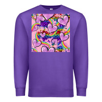 Purple pride heart seamless pattern Premium Sweatshirt - FaDigitalArtStudio