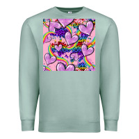 Seafoam pride heart seamless pattern Premium Sweatshirt - FaDigitalArtStudio