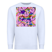 White pride heart seamless pattern Premium Sweatshirt - FaDigitalArtStudio