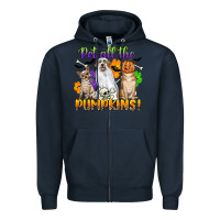Navy pet all the pumpkins Zipper Hoodie - CowGirlArtShop