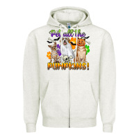 Oatmeal Heather pet all the pumpkins Zipper Hoodie - CowGirlArtShop