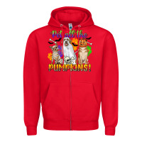 Red pet all the pumpkins Zipper Hoodie - CowGirlArtShop