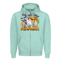 Seafoam pet all the pumpkins Zipper Hoodie - CowGirlArtShop