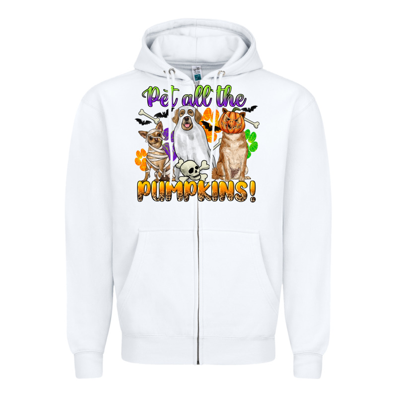 Pet All The Pumpkins Zipper Hoodie by CowGirlArtShop | Teevron