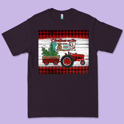 Christmas On The Farm Tractor Premium Tee Designed By Jasminsmagicworld
