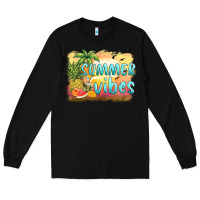 Summer Vibes Sunset And Fruits Long Sleeve Tee | Teevron