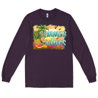Plum summer vibes sunset and fruits Long Sleeve Tee - BarkalooDesign
