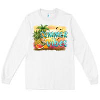 White summer vibes sunset and fruits Long Sleeve Tee - BarkalooDesign