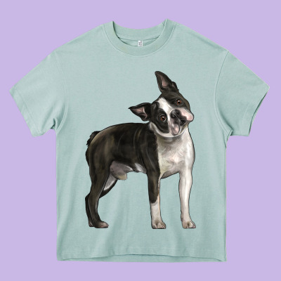 Boston Terrier Heavy Core Tee Designed By Lillyallendesigns