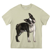 Mossy Boston Terrier Heavy Core Tee - LillyAllenDesigns