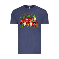 Vintage Denim christmas gnomes truck Vintage Tee - MaliasSmallBusiness