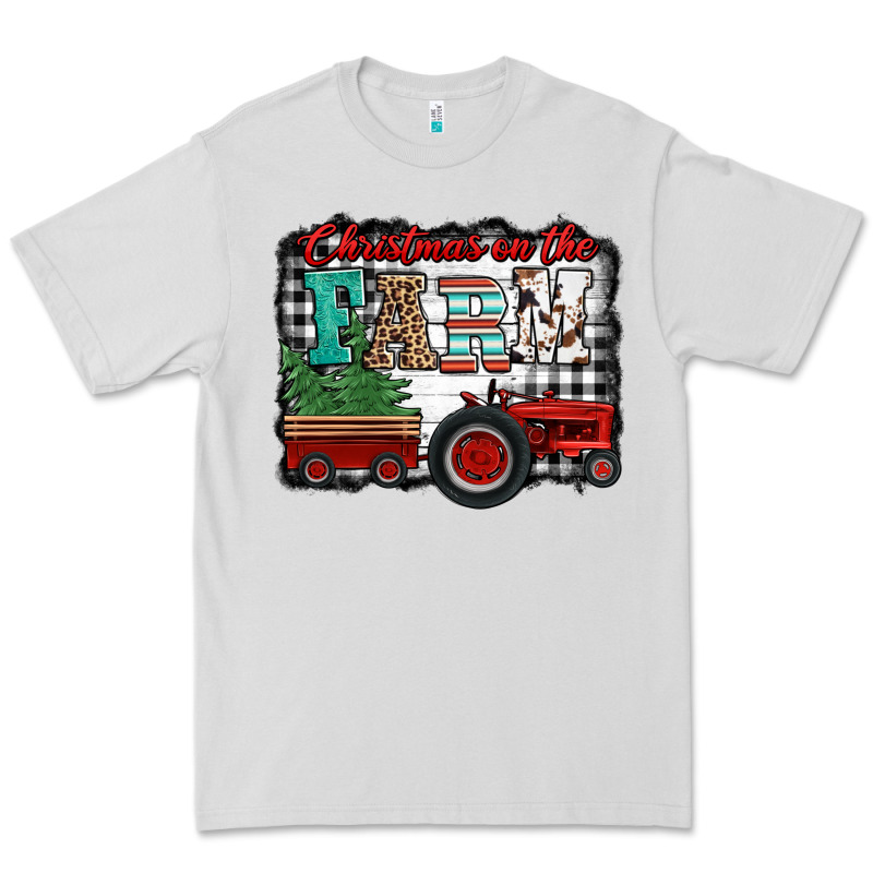 Christmas On The Farm Tractor Buffalo Plaid Premium Tee by Jasminsmagicworld | Teevron