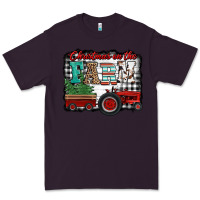 Plum christmas on the farm tractor buffalo plaid Premium Tee - Jasminsmagicworld