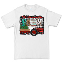 White christmas on the farm tractor buffalo plaid Premium Tee - Jasminsmagicworld