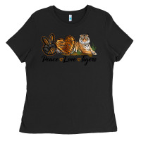 Black Peace Love Tigers Ladies Tee - LillyAllenDesigns