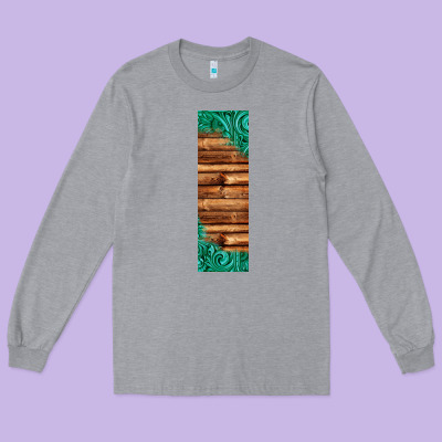 Western Tooled Leather Sunflower Turquoise Gemstone Pen Wrap 1 Long Sleeve Tee Designed By Jasminsmagicworld