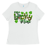 White St. Patrick's Day One Lucky Mini Ladies Tee - RanaPortraitStore