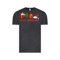 Vintage Black feliz navidad Vintage Tee - MaliasSmallBusiness