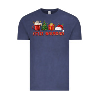 Vintage Denim feliz navidad Vintage Tee - MaliasSmallBusiness