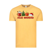 Vintage Mustard feliz navidad Vintage Tee - MaliasSmallBusiness