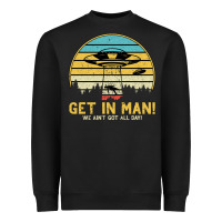 Black UFO Vintage Retro Alien Outerspace Spaceship Heavyweight Sweatshirt - Bettercallsaul