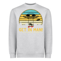 Heather Grey UFO Vintage Retro Alien Outerspace Spaceship Heavyweight Sweatshirt - Bettercallsaul