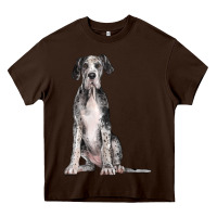 Chocolate Brown Great Dane Dog Heavy Core Tee - LillyAllenDesigns