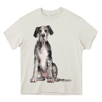 Cream Great Dane Dog Heavy Core Tee - LillyAllenDesigns