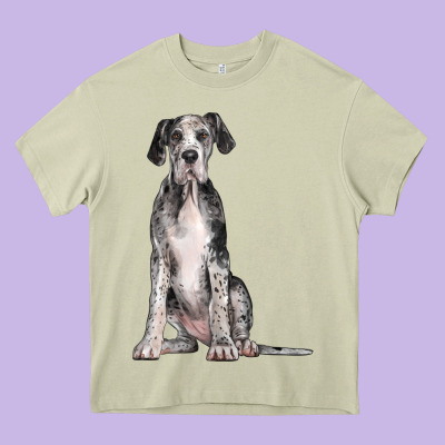 Great Dane Dog Heavy Core Tee Designed By Lillyallendesigns