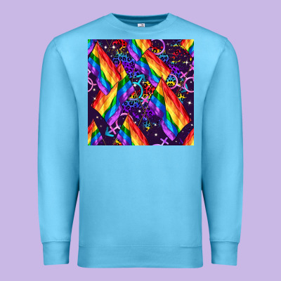 Lgbt Flag Seamless Pattern Premium Sweatshirt Designed By Fadigitalartstudio